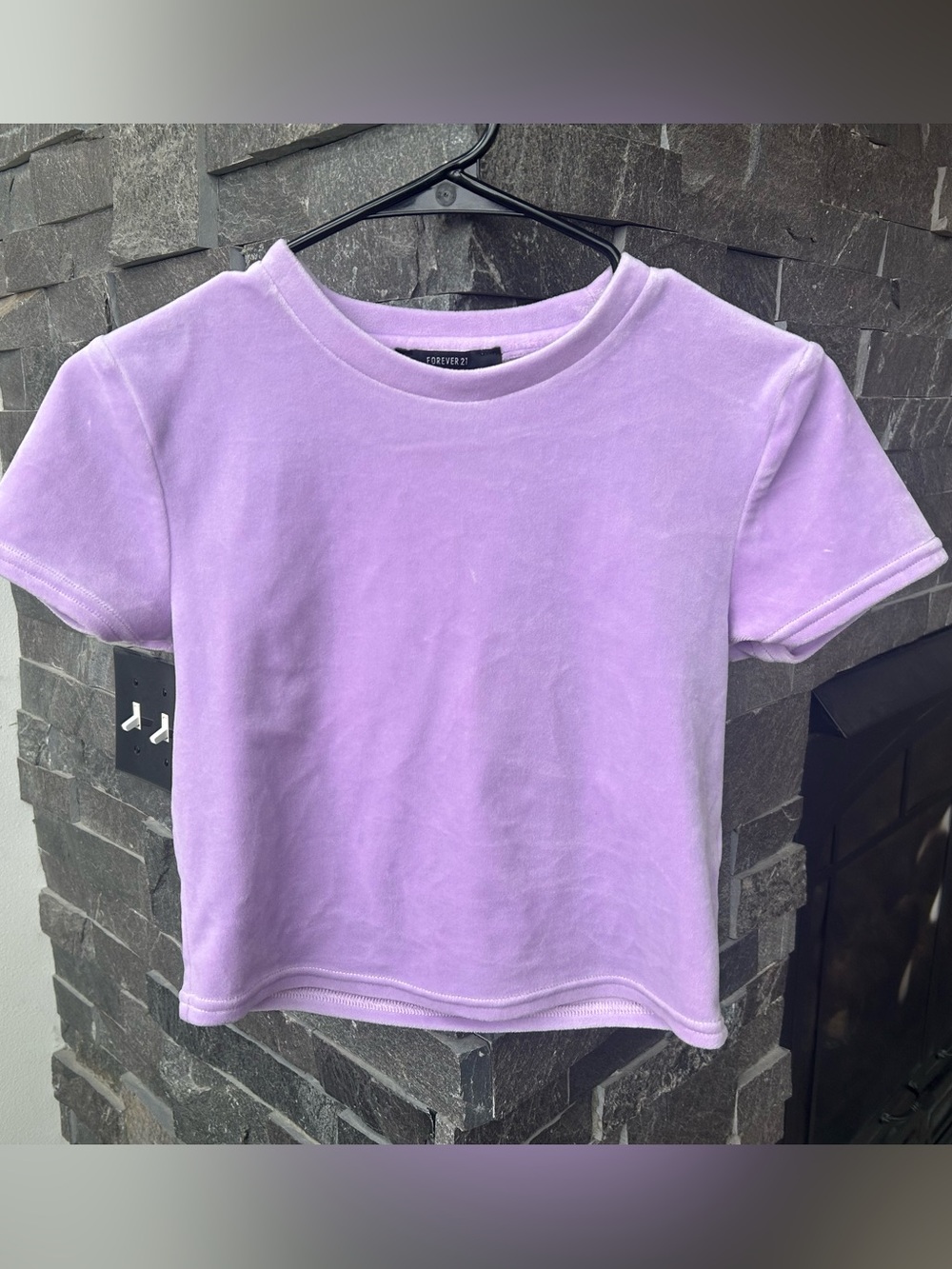 Forever 21 Velvet Lavender Cropped Baby Tee